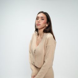 Bej Fitilli Elbise Hırkalı Takım Bej Fitilli Elbise Hırkalı Takım